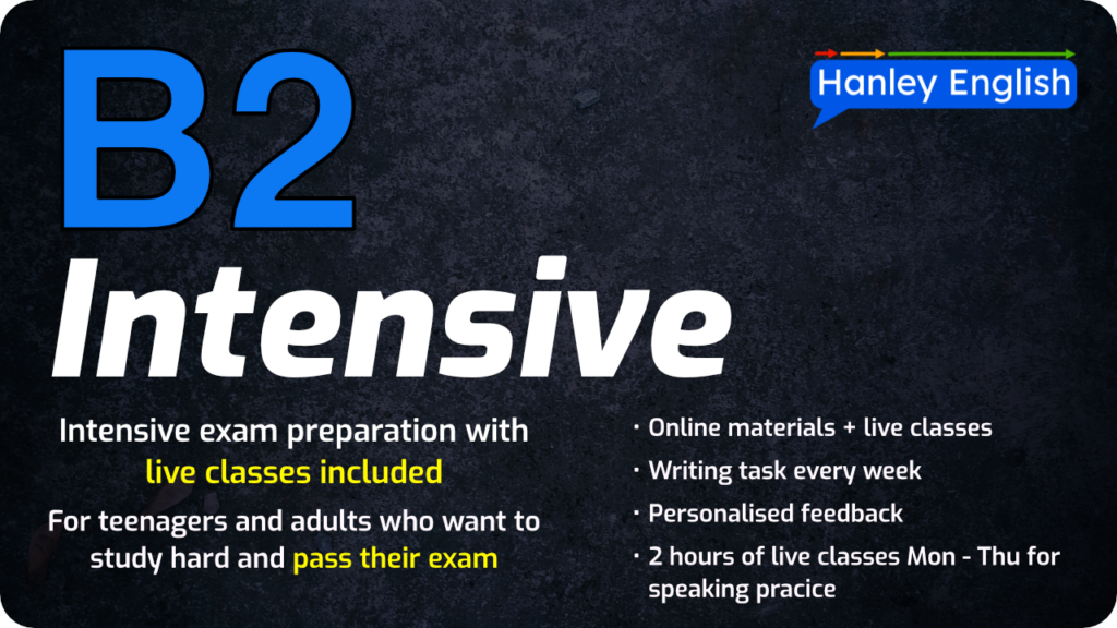 B2 Intensive Course Card
